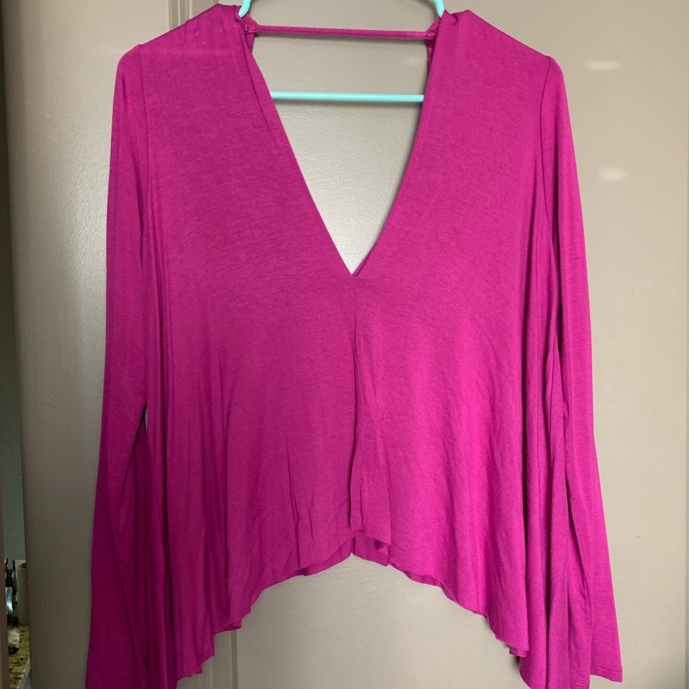 CLAYTON Long Sleeve Top with Deep V